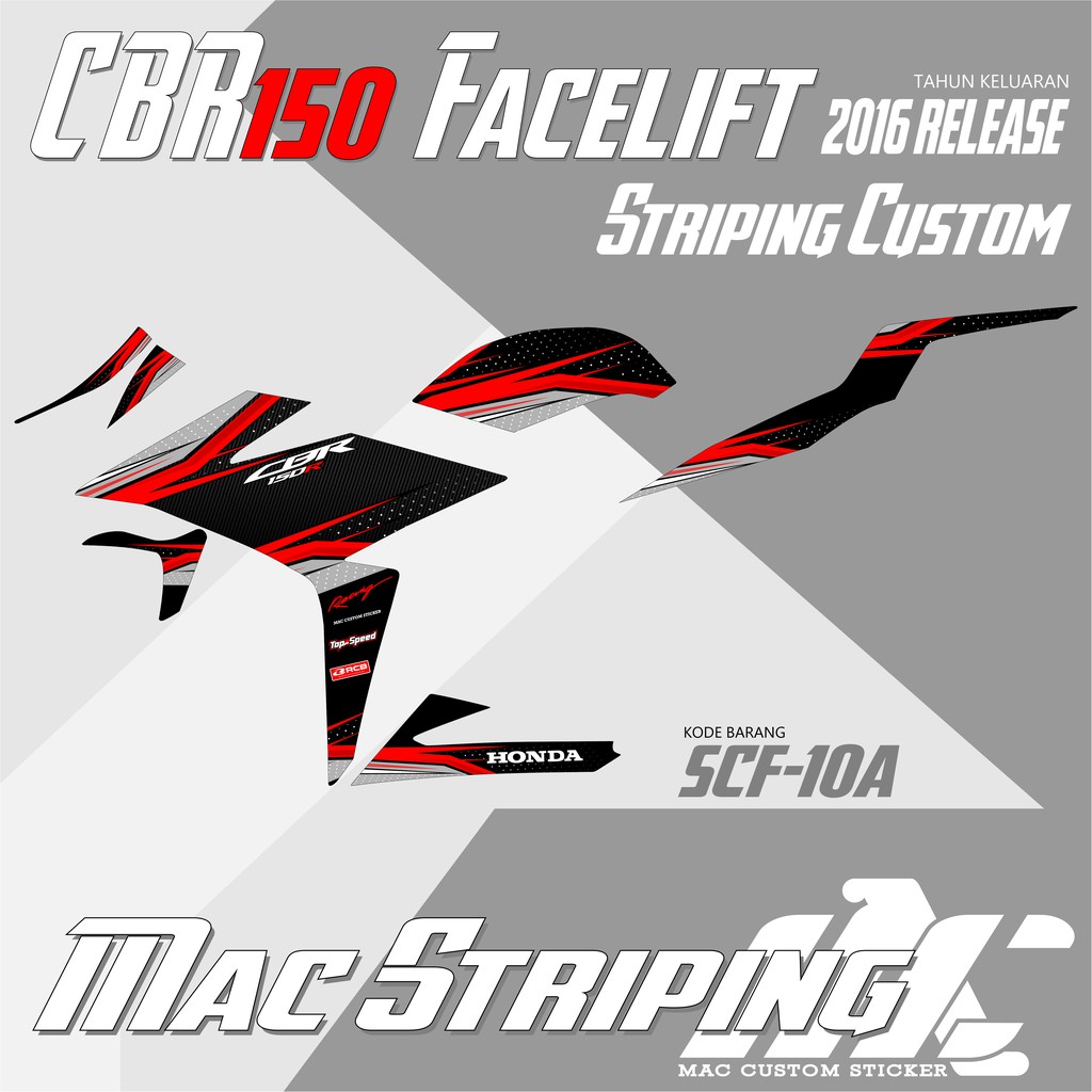 STRIPING VARIASI HONDA CBR 150 FACELIFT - SCF 10 SCF BEST SELLER