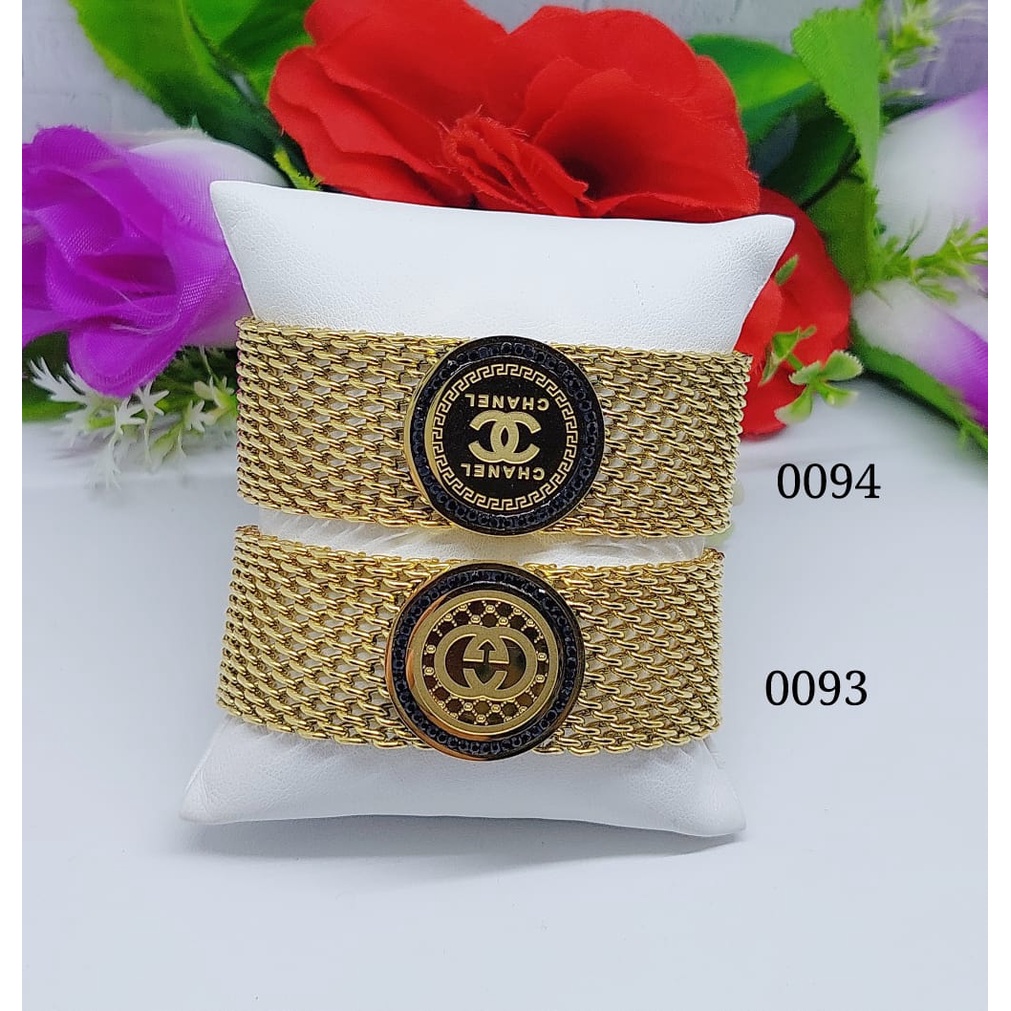 Gelang titanium permata perhiasan wanita jewelry 0093-0094