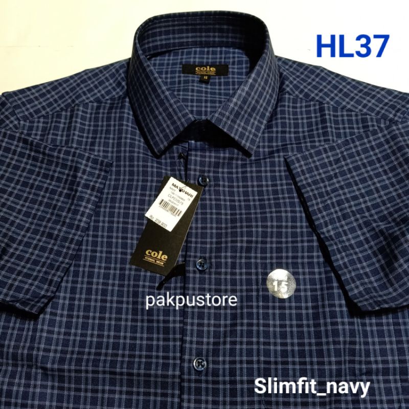 Slimfit, Kemeja Pria Lengan Pendek Merk Cole Original