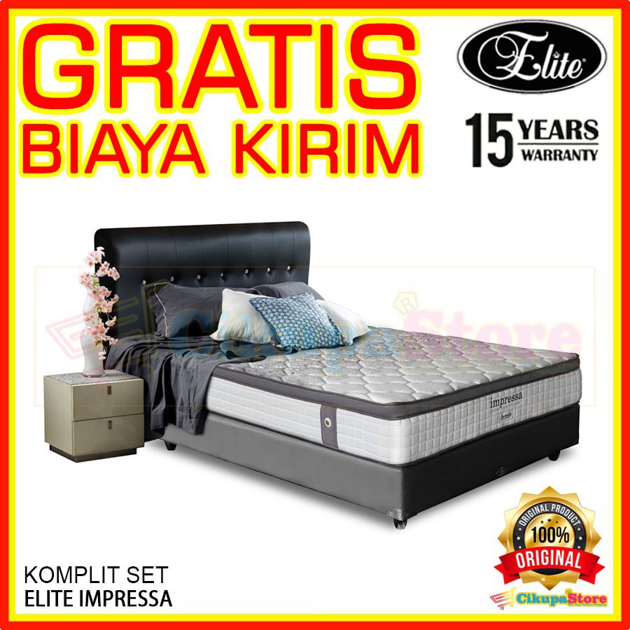 Kasur Springbed Elite Serenity Impressa Pocket Spring - KOMPLIT SET
