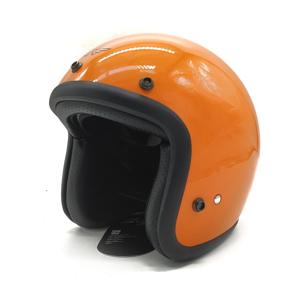 Helm Retro Doja Orange Oren Glossy ( Half Face / Bogo / Klasik / Sada)