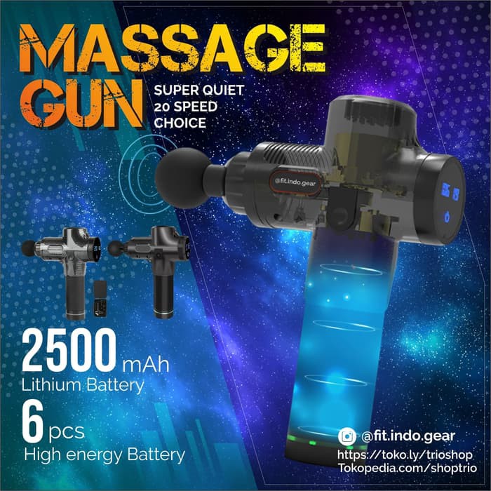 New Fascial Gun , Pro Theraphy Massager , Alat Pijat Terapi 1 Badan