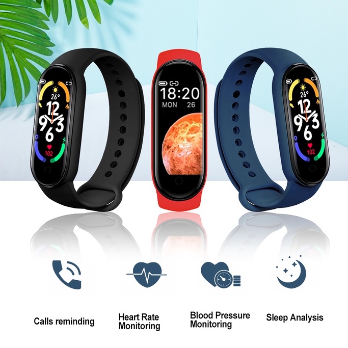 Topspot SmartWatch M7 Bracelet Sport Fitness Pedometer Heart Rate Blood Pressure Monitor Sports Bluetooth Smartband For Women Men's