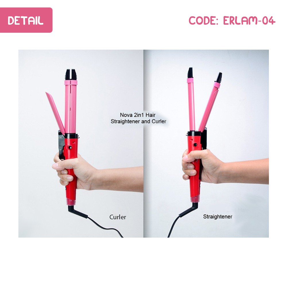 ELRAM-04 | BIG NOVA Catok Rambut 2in1 Catokan Besar 2 in 1 Curly Produk Syling Rambut Wanita