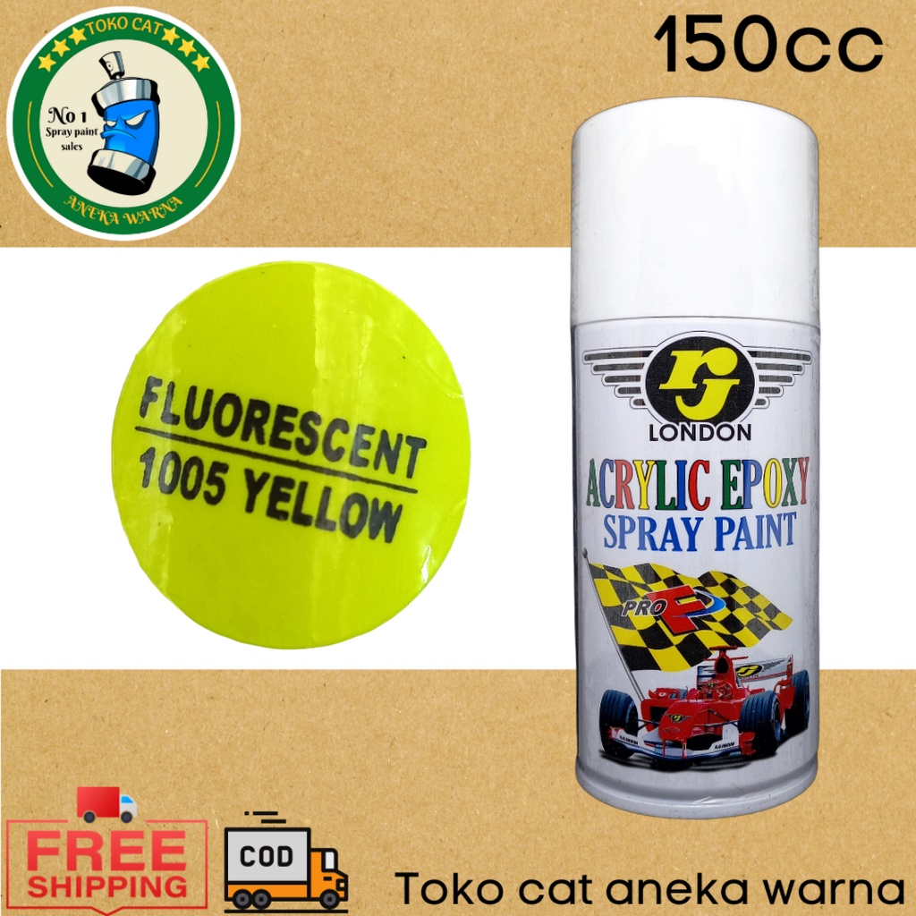 cat semprot 150cc rj london stabilo fluorescent yellow kuning spray paint pilok pilox