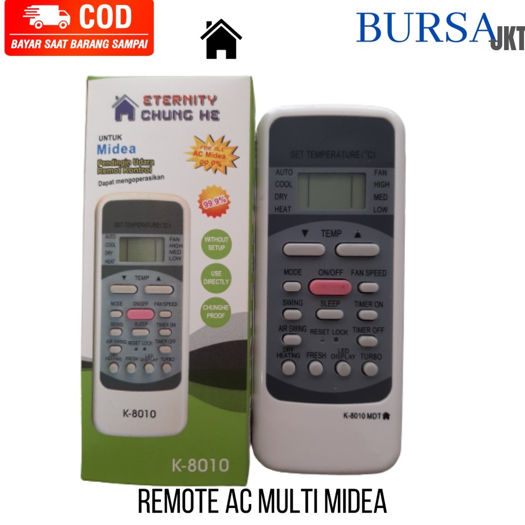 REMOTE AC MULTI MIDEA SPLIT INVERTER LOW WATT K8010 TR