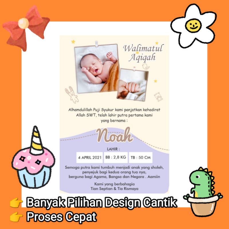 

50 stiker Aqiqah tasyakuran tabal nama sticker box nasi