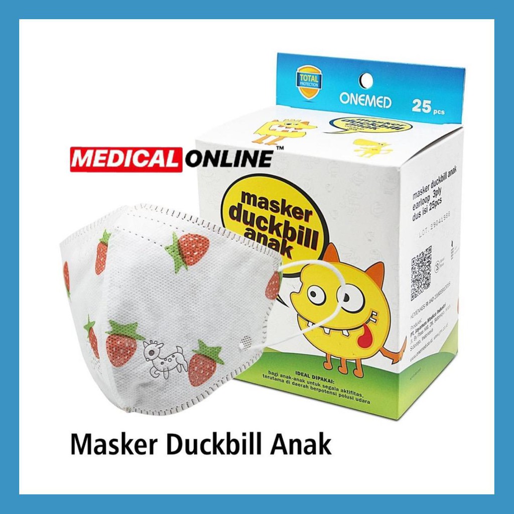 MASKER DUCKBILL ANAK ONEMED MASKER EARLOOP MASKER KARET MEDICAL ONLINE MEDICALONLINE