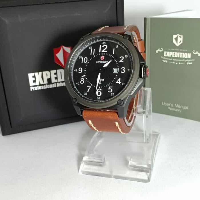 JAM TANGAN PRIA EXPEDITION E 6705 LEATHER BROWN ORIGINAL GARANSI RESMI 1 TAHUN