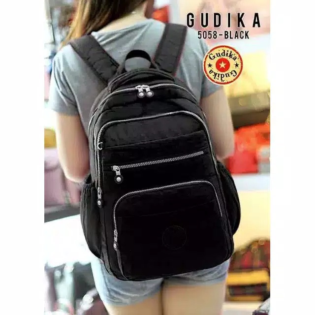 BagCorner - GUDIKA Bag 5058 - Tas Ransel Laptop Wanita Kekinian Import Original Terbaru Bahan Nilon 