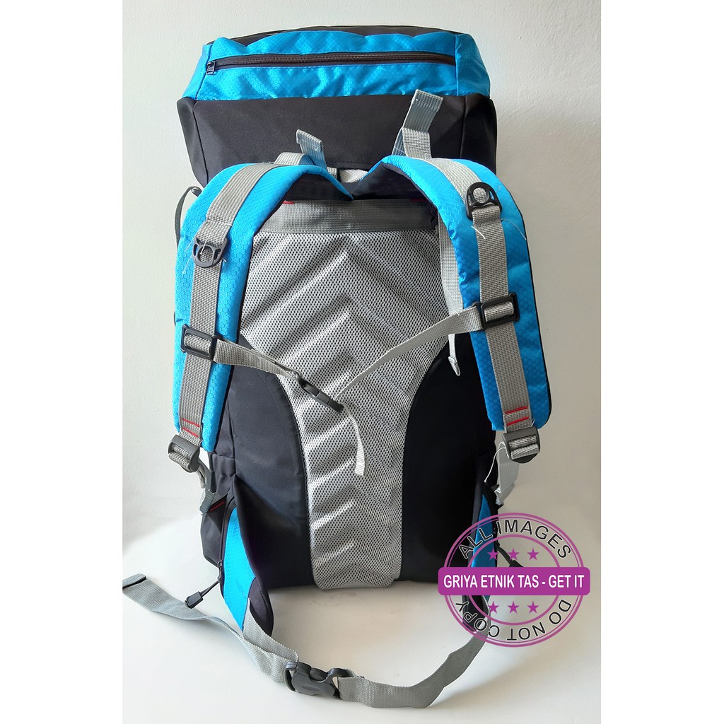 Carrier 60L Gearbag Tas Gunung 60 liter Rain Cover Tas Camping Tas Hiking Cimbing Keril Gunung