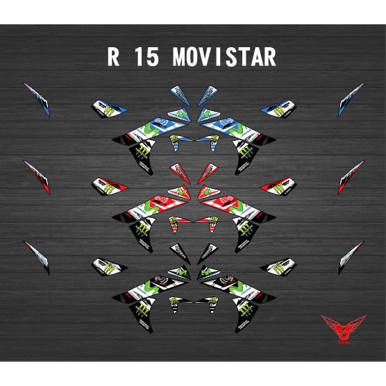 STIKER DECAL YAMAHA R15 MOVISTAR
