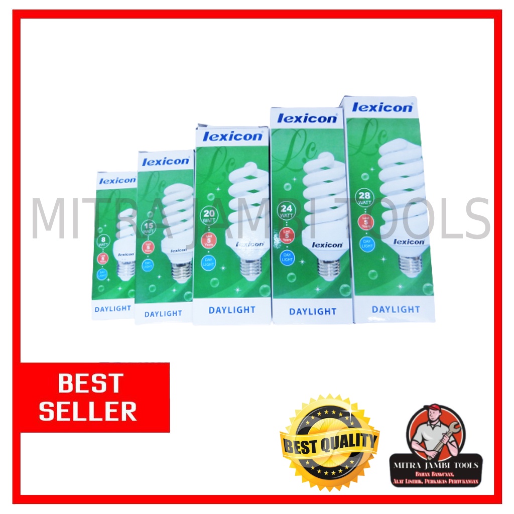 LAMPU LEXICON SPIRAL 8 , 15 , 20 , 24 , 28 WATT