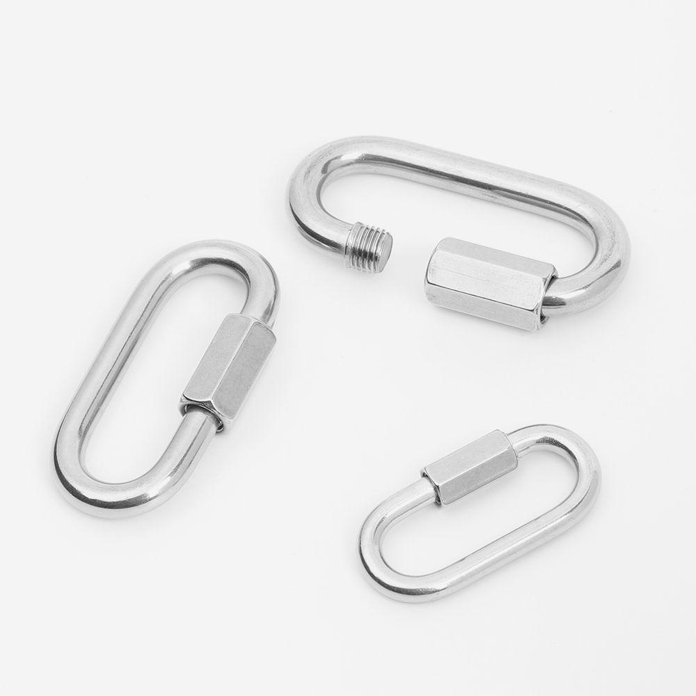 Wonder Climbing Gear Carabiner Stainless Steel Screw Lock Quick Links Rantai Connecting Ring