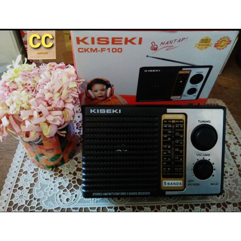 Radio KISEKI 4250 CKM-4250 / CKM-F100 Radio Jadul Portable Charge Baterai (Dual Power) Listrik FM