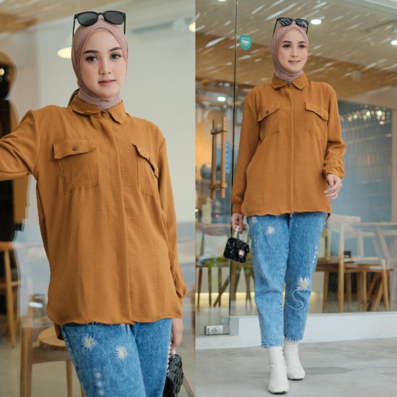 KEMEJA POKET CRINKLE AIRFLOW OVERSIZE