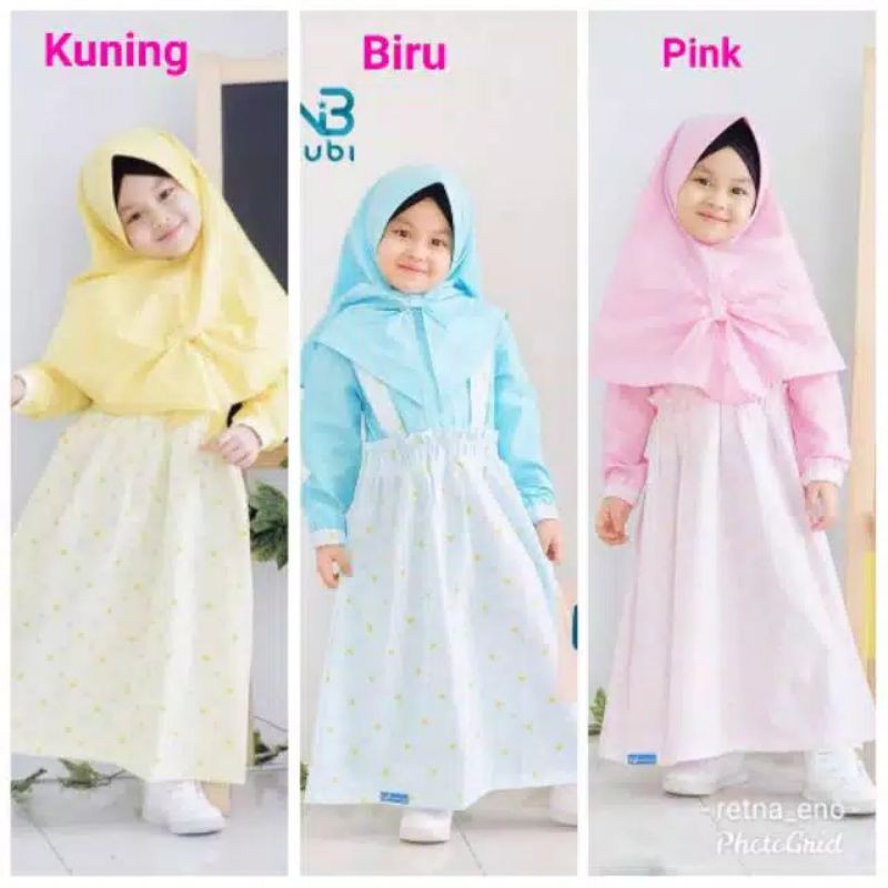 GAMIS ANAK 1-10THN/GAMIS FALISA NUBI ORI/DRESS ANAK/FASHION MUSLIM ANAK PEREMPUAN MODEL OVERALL