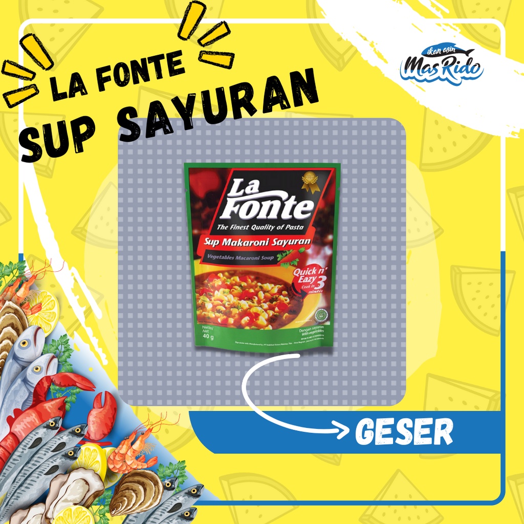 

La Fonte Sup Macaroni Sayuran 40 Gram Bumbu Penyedap Harga Termurah