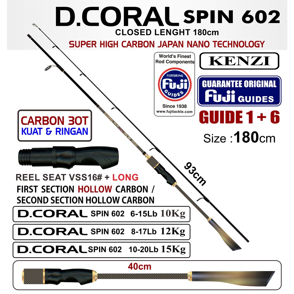 JORAN KENZI D.CORAL 602 Fuji Guides 6-15lbs 8-17lbs 10-20lbs Spinning