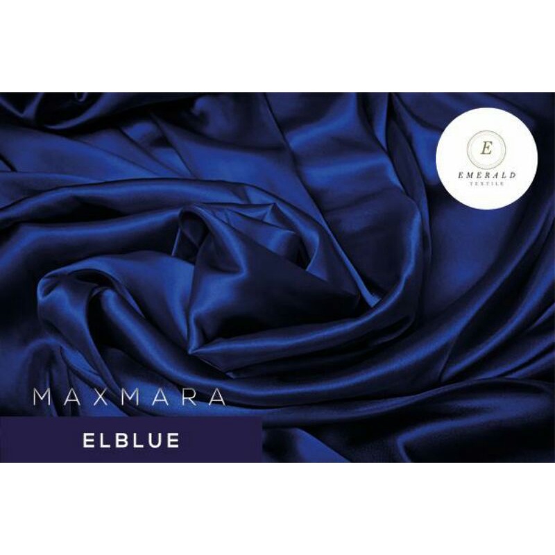 ( BUKAN HIJAB ) SETENGAH METER Kain Satin Maxmara Silk Premium - Elblue/Royal Blue ( HARGA PER 50cm KAIN )