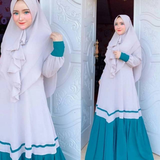 Ns FC Najibah Gamis Syari Putih Benhur Abu Toska Navy Maroon Hujan Muslim Modis