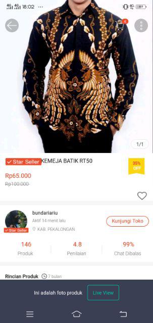 Bswart Batik Hrb026 Kenongo Hem Pendek Padi Pekalongan M L Xl Batik Pria Murah Modern Grosir