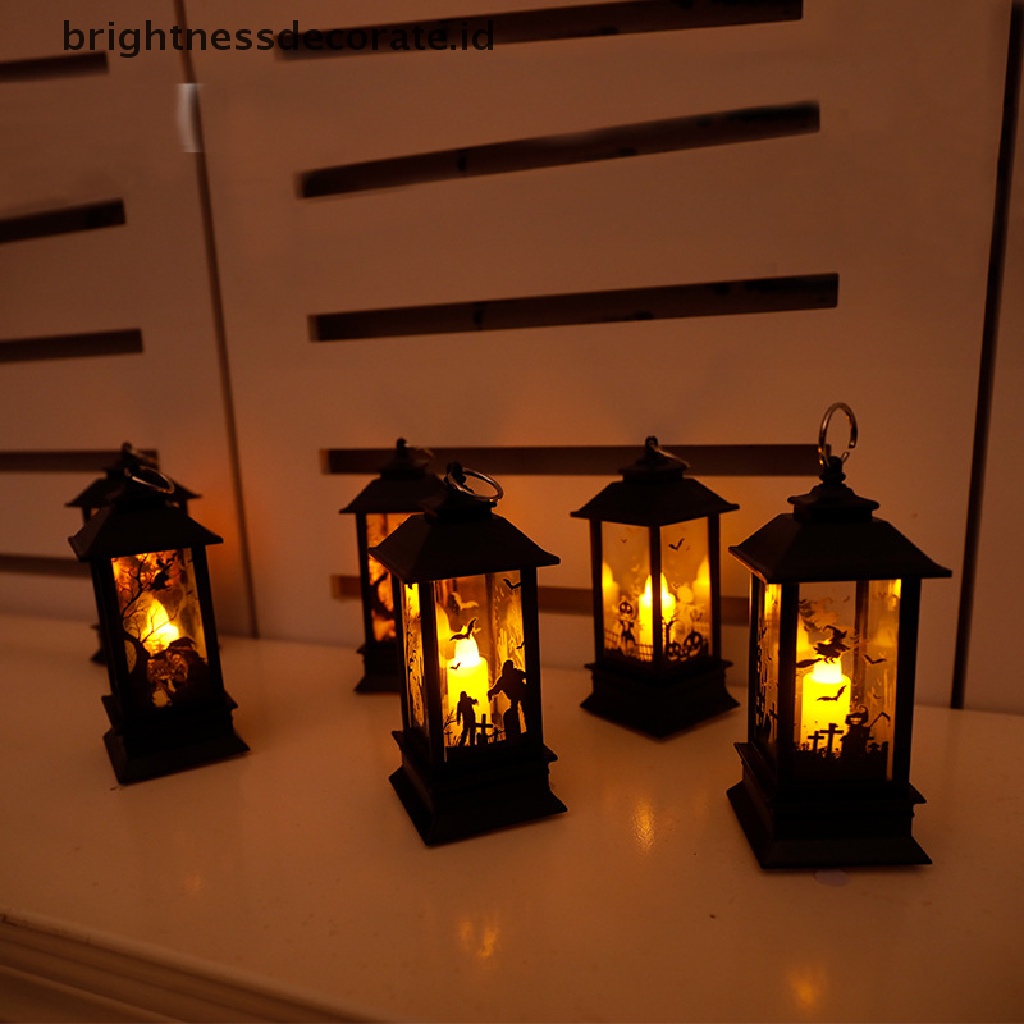 Lampu Desain Pumpkin Castle Gaya Vintage Untuk Pesta Halloween