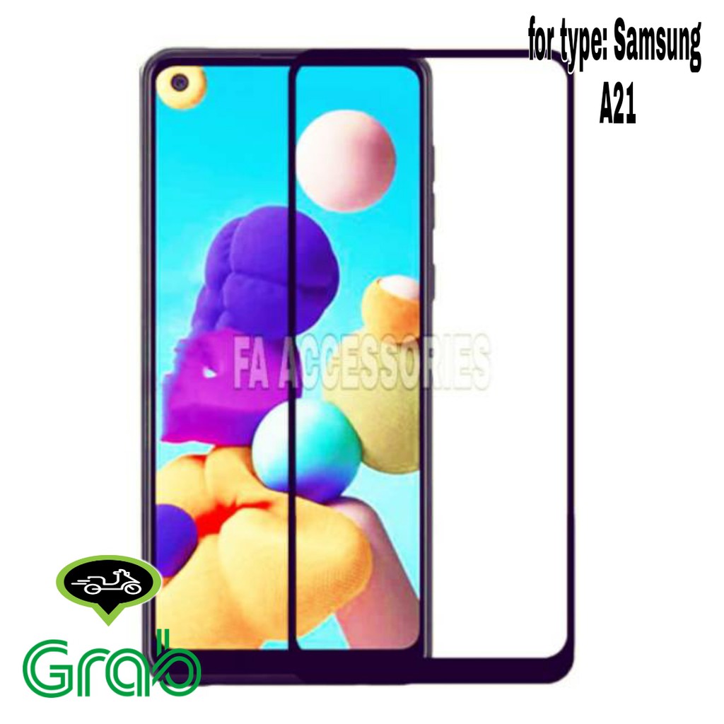 TEMPERED GLASS 5d full lem Samsung a21 a03 a03s a03core A04 A04S A04E S E core HITAM screen protector