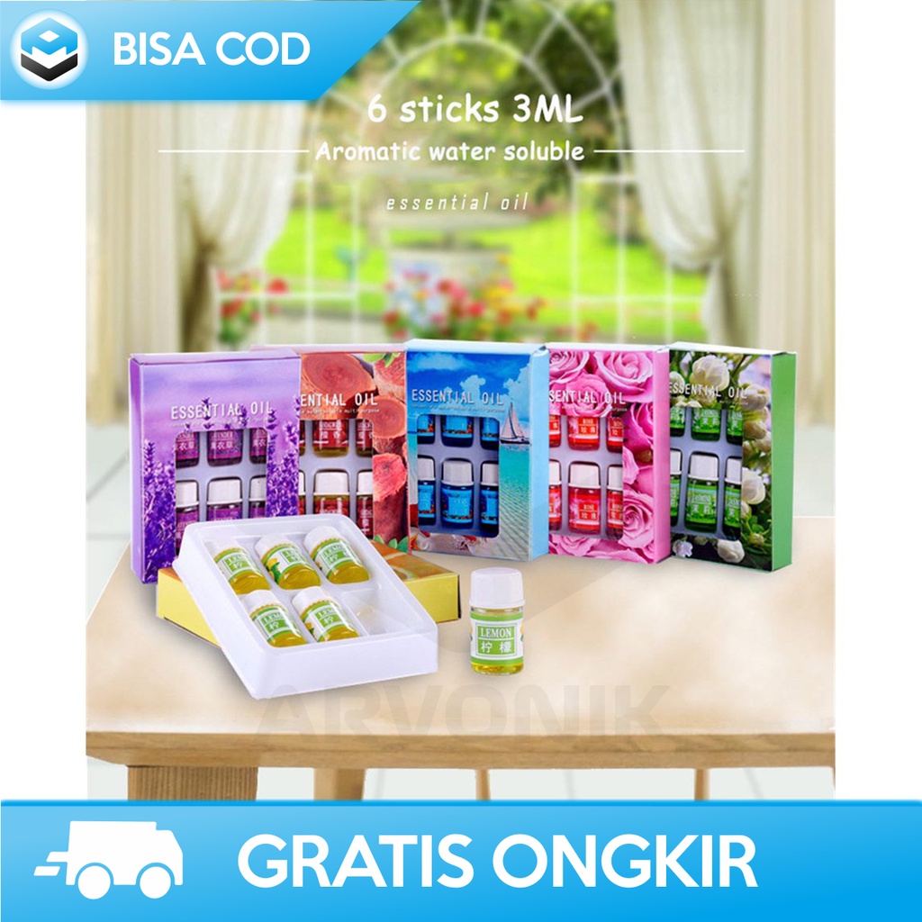 MINYAK ESSENTIAL OILS AROMATHERAPY BY TAFFWARE HUMI 3ml 6 PCS ORIGINAL