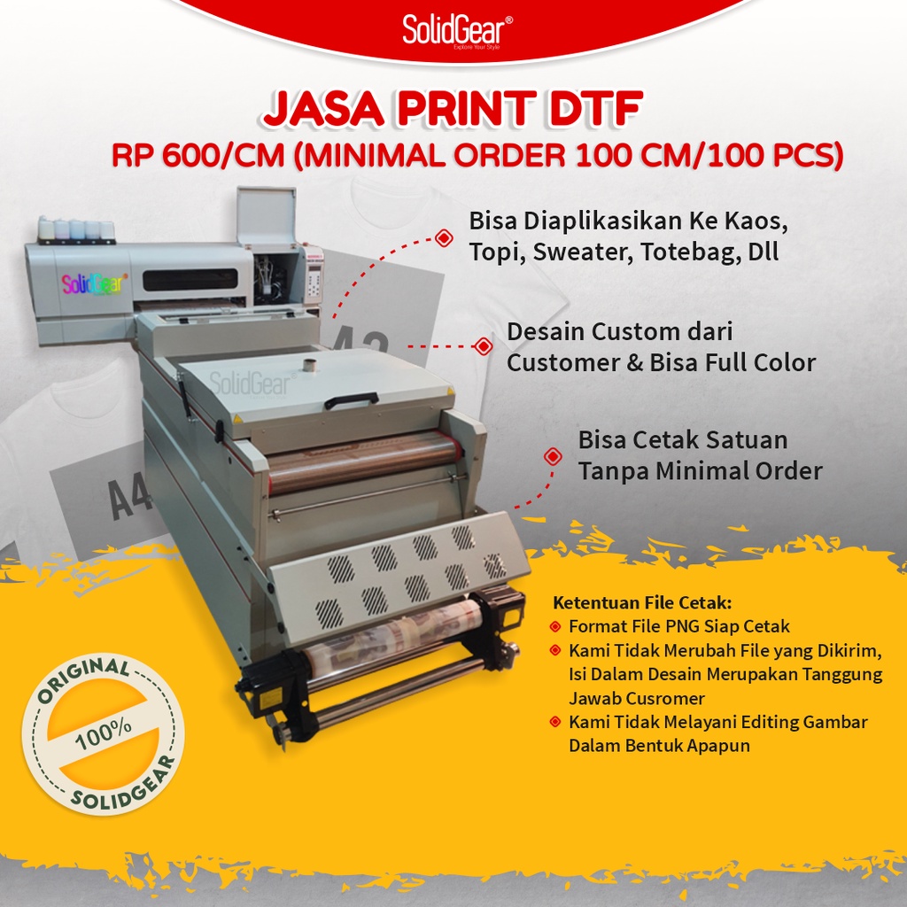 

Jasa Print Cetak Stiker Sticker Sablon Setrika DTF Solid Gear Sudah Siap Press Eceran harga Per cm