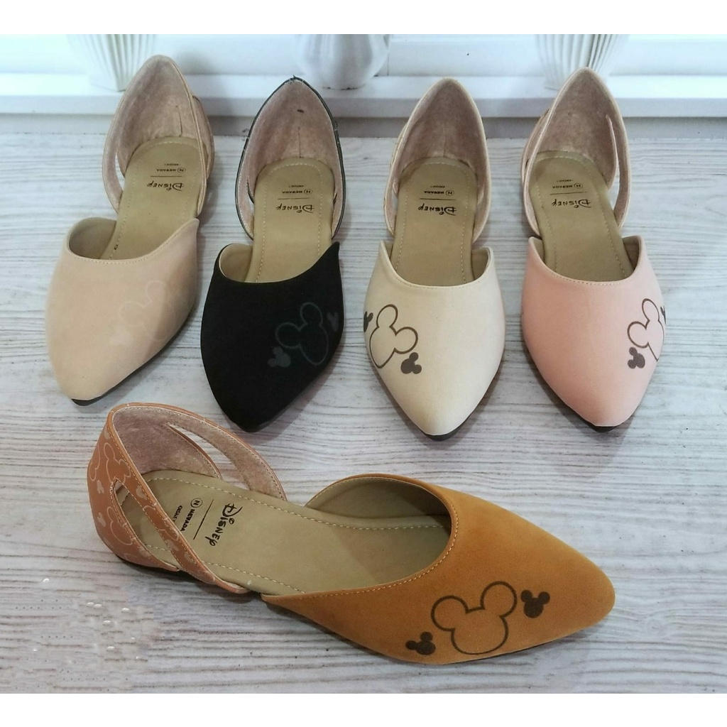 TERBARU  NEVADA DISNEY FLATSHOES sepatu flat sepatu trepes sepatu wanita dewasa (orsay flat) size re