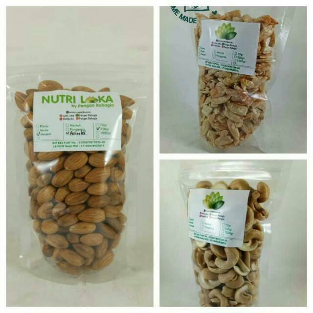Paket Snack Kacang Natural - Almond Mede Kenari Sulawesi