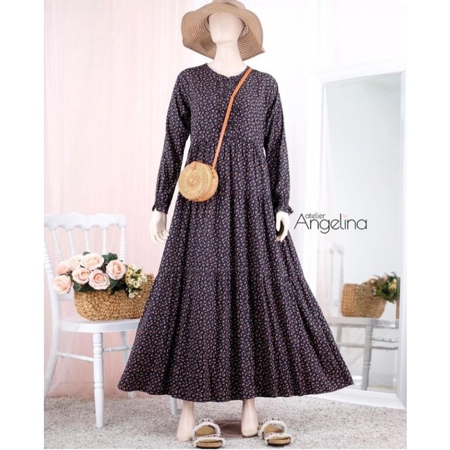 Bella Dress Bunga Katuk Drark Down L by Angelina Atelier