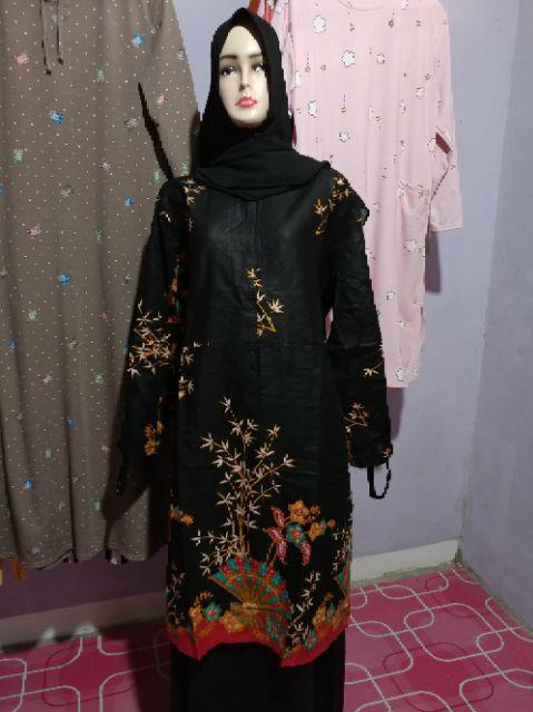 Batik Couple Keluarga Sania Ruffle Ori Ndoro Jowi Dnt Motif Kipas