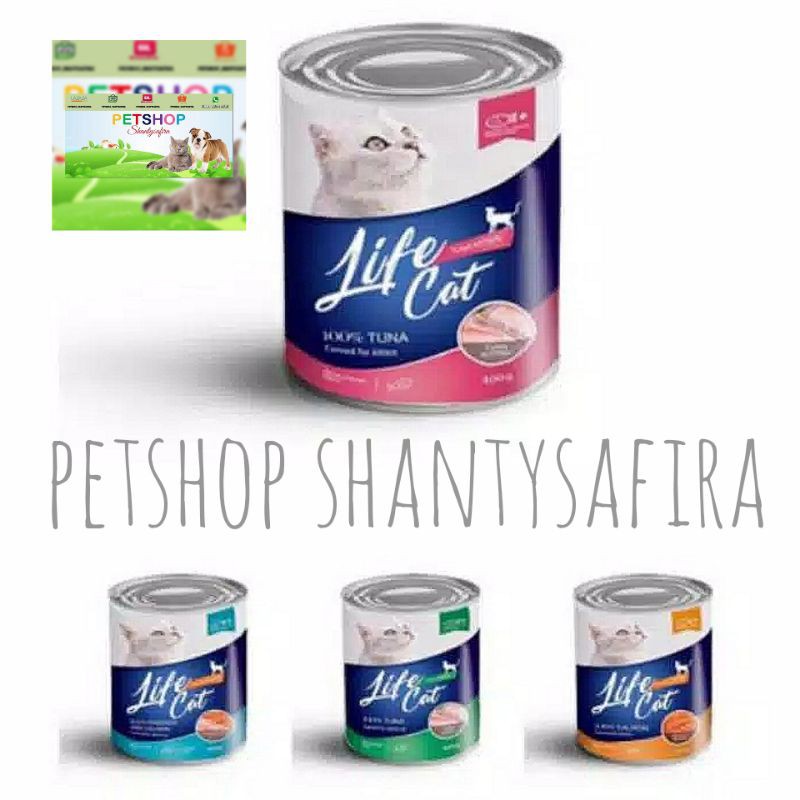 MAKANAN KUCING BASAH TER-BEST SELLER LIFECAT LIFE CAT KALENG 400 GR WET FOOD KITTEN / ADULT