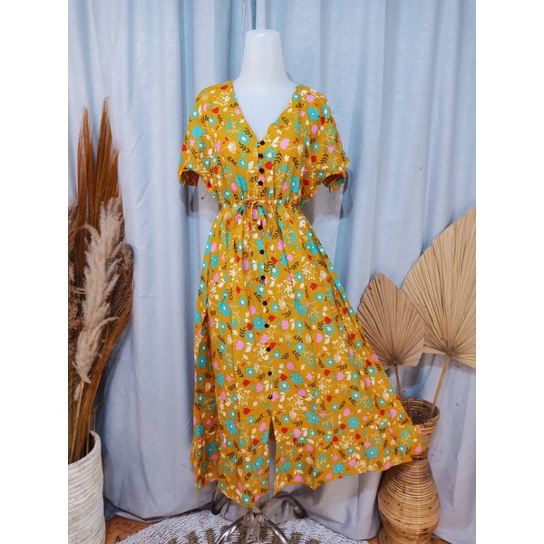 DASTER BALI SENORITA PANJANG BUSUI FRIENDLY-Kembang Yellow