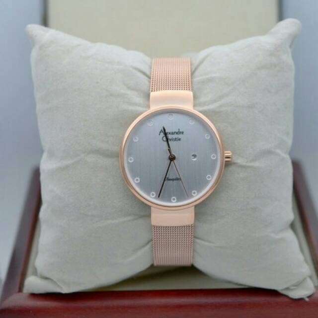 Jam Tangan Wanita Alexandre Christie AC 2509 Rosegold Original
