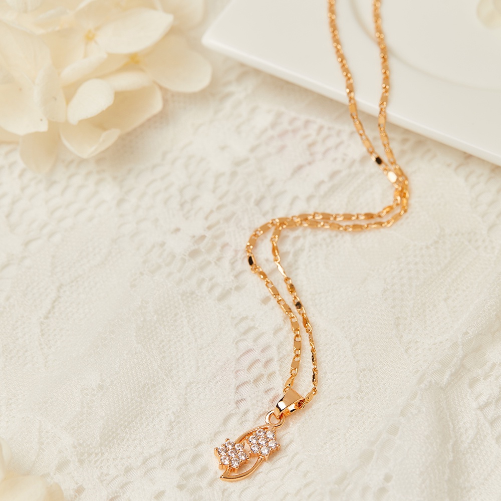 Y346 Kalung Wanita Panjang Korea Anti Karat Kalung Wanita Lapis Emas Pendant Necklace Kalung Emas-1