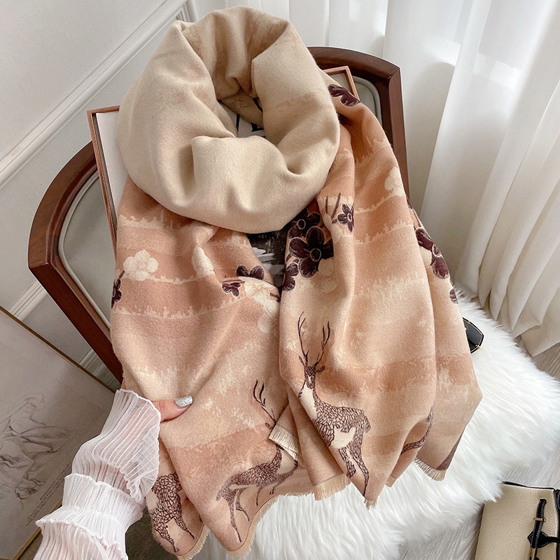 DAISY Syal Scarf Shawl Elegan Motif Import Cashmere