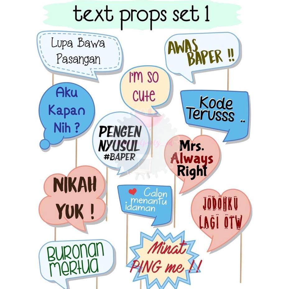 Props Photobooth Foto Bridal Shower Wedding Nikah Text