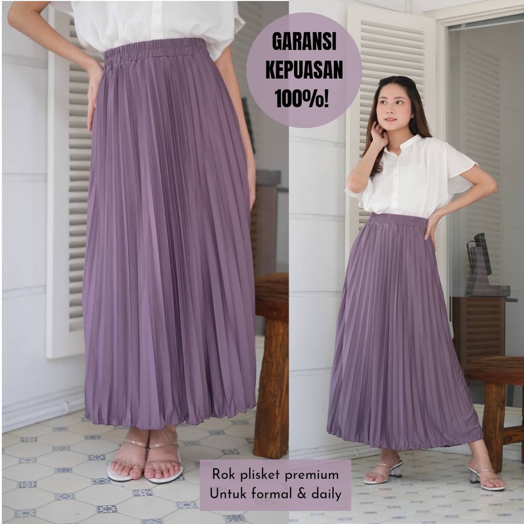 BEST SELLER ROK PLISKET PAYUNG PREMIUM / ROK PLISKET MURAH / SIMPLY PLEATS SKIRT DEEWIDIY