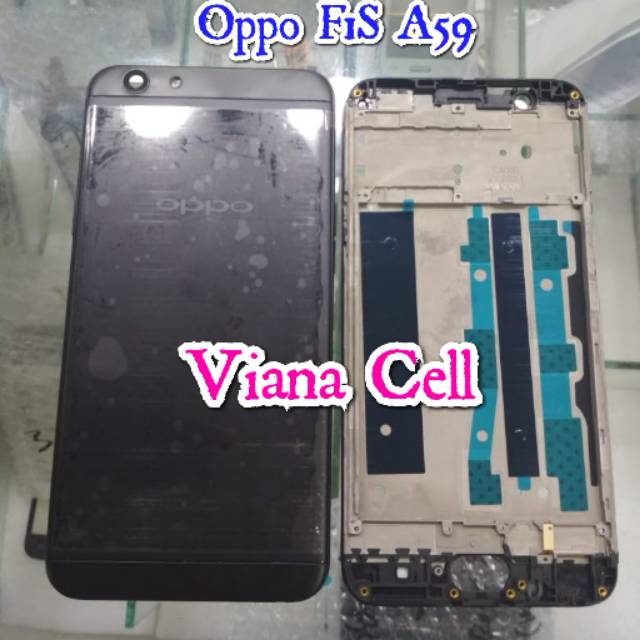 BACK DOOR BACKDOOR PLUS FRAME LCD CASSING KESING HOUSING FULLSET OPPO F1S A59 ORI HITAM