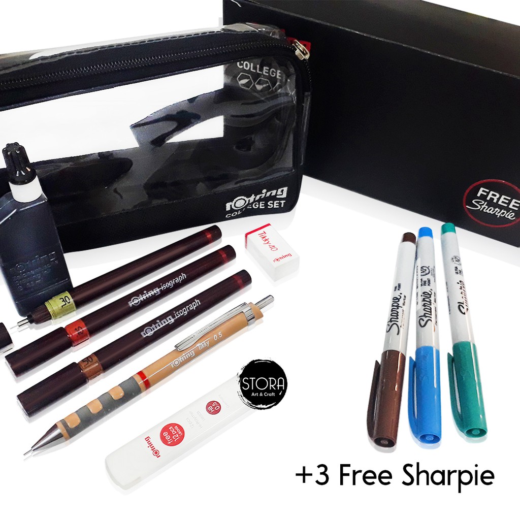 

NEW Rotring Rapido Set 0.2/0.3/0.5 Isograph College Eco Pack