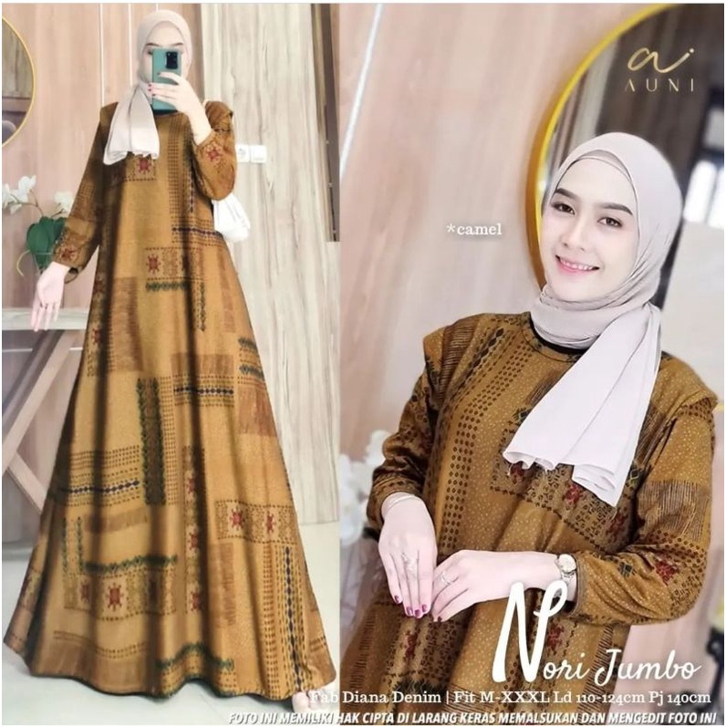 Nori Jumbo  - LD120+ Gamis Diana Denim Jumbo Bigsize Oversize Bumil / R.23 - 025-6521