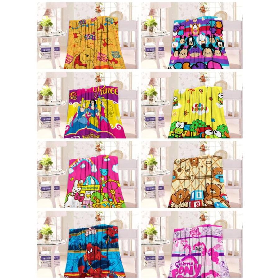 Selimut Selimut Motif Karakter Panel Flanel Bulu Halus