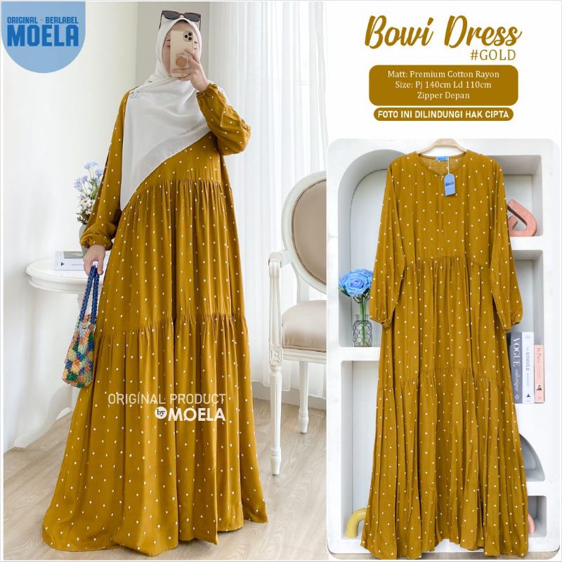 Bowi Dress Gamis Polkadot Jumbo Allsize Busui Premium Catton Rayon Original Ori Moela Berlabel-2