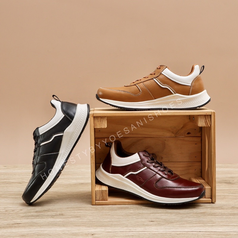 Sepatu Sneaker Kulit Pria Yoesani Shoes - Az 245
