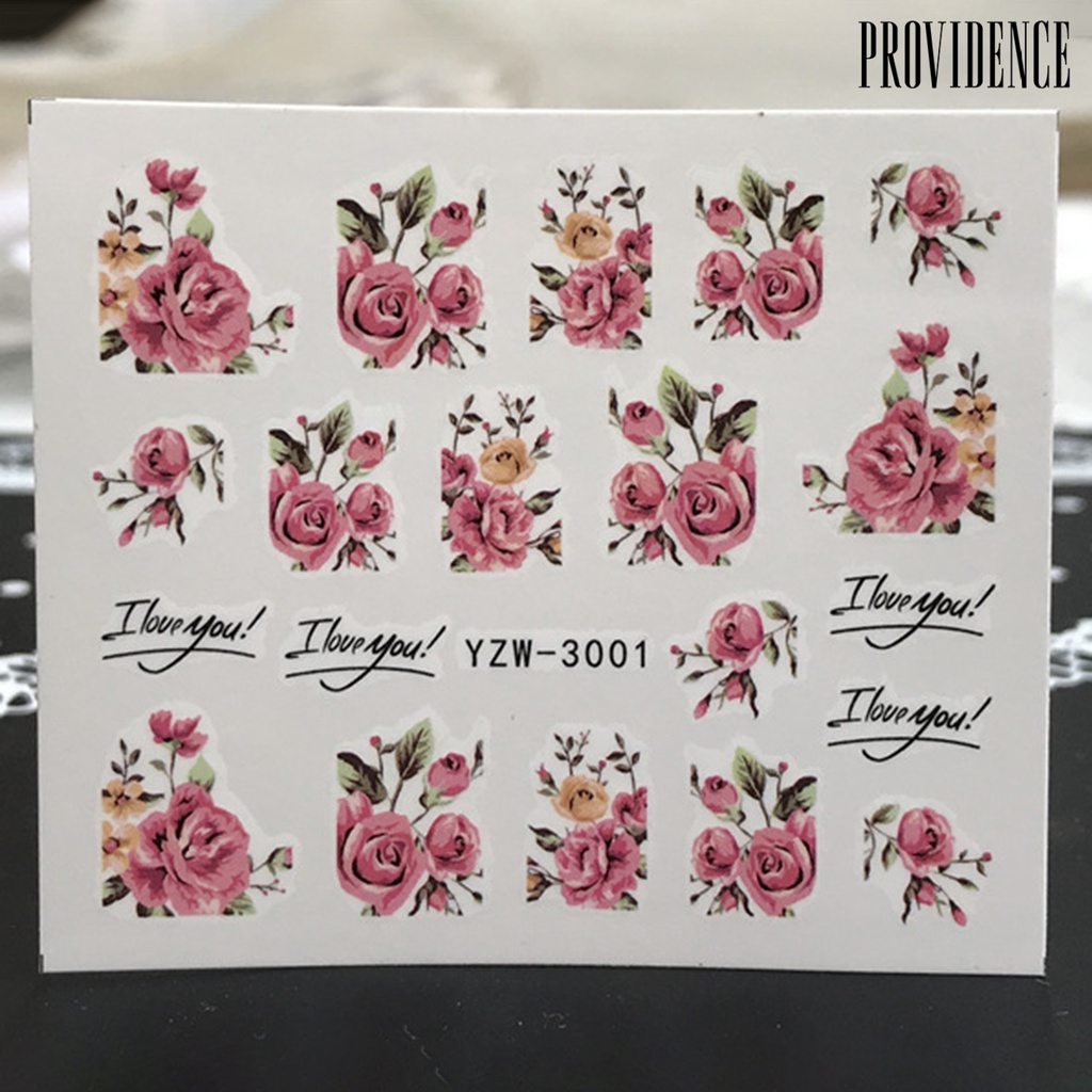 Providence Nail Stickers Water Transfer Multiple Styles Fancy Flower Patterns Self-adhesive Stickers