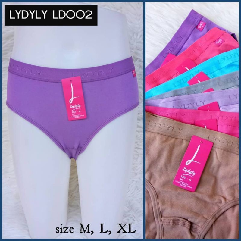 CD Lydyly 002 Karet Lebar Wanita Dewasa | Celana Dalam LD002 Perempuan Sguna Eceran Satuan Katun Polos