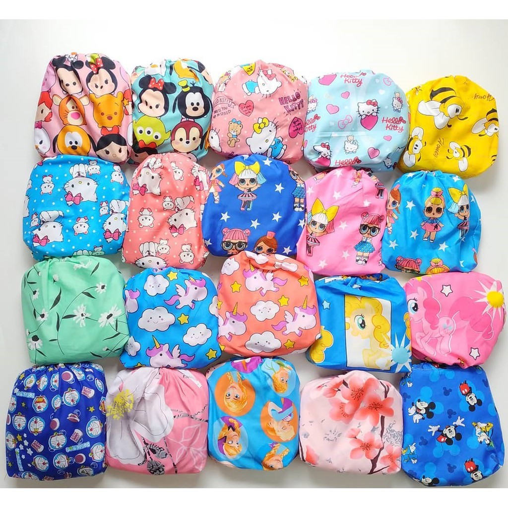 MUKENA ANAK PEREMPUAN  KATUN ADEM MOTIF KARTUN USIA 5 6 7 8 TAHUN size M L dan XL